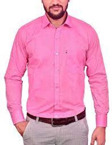 Styles Very Soft Perfect Fit Attractive Looking Mens Pink Cotton Formal Shirt
