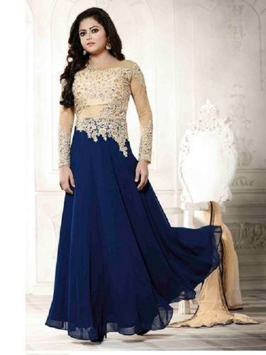 Buy a Blue Beautiful Stylish Fancy Party Wear Dress On Rutbaa