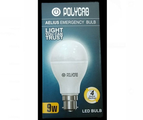 Energy Efficient Cool Daylight Ceramic Polycab Emergency Led Bulb, 9 Watt Application: Home