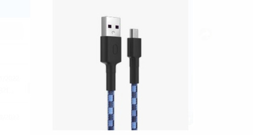 Black And Blue Colour Pu Material Cable Length 1 Miter Micro Usb Data Cable