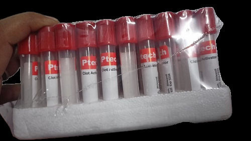 Red And White Plastotech Plastic Material Laboratory Blood Collection Tube Pack Of 100 Piece