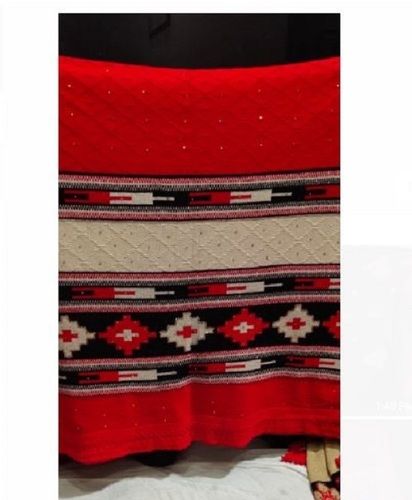 Red Fancy And Stylish Casual Wear Yak Wool Fabric Shawls For Ladies Used In Winters