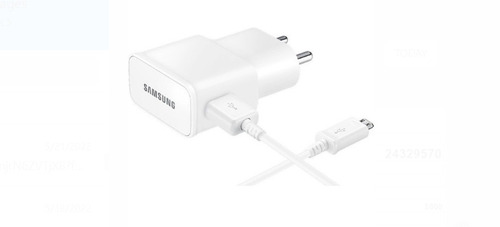 White Plastic Material USB Data Cable With Samsung Mobile Phone Charger 9 Watt - Material: Plastic, Color: White | Accessories: Mobile Phone Charger, Warranty: 6 Month