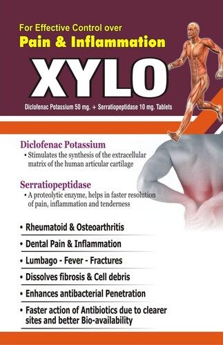 Xylo Tablet (Diclofenac Potassium 50mg, Serratiopeptidase 10mg)