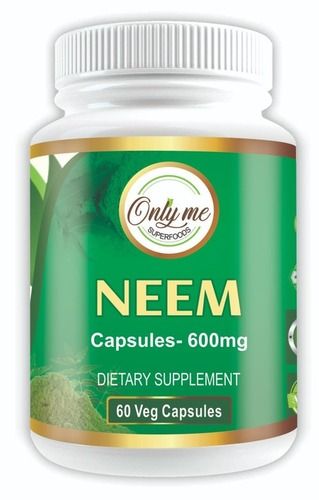 100% Pure And Organic And Natural Neem Capsules 600Mg, Pack Of 60 Veg Capsules Capsule Shape: Oval