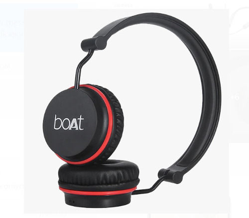 8 Hours Battery Time Capacity 1 Year Warranty Boat Black And Red Wireless Headphone Body Material: Plastic