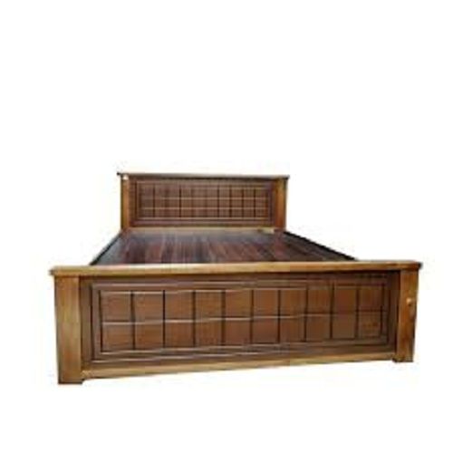 Comfortable Termite Resistance Stylish And Strong Brown Wooden Bed  No Assembly Required