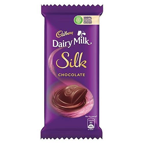 Brown Enjoy The Wonderful Flavour Rich Creamy And Smooth Cadbury Dairy Milk Silk Chocolate 60G 