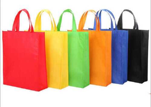 With Handle Durable And Reusable Lightweight Non Woven Plain Multicolor Shopping Bag