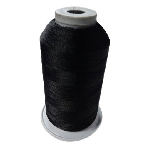 Strong High Tenacity Lightweight Polyester Twisted Black Plain Polyester Thread - 100% Ring Spun Combed Cotton, 150 Meter Length, Soft Durable Fabric