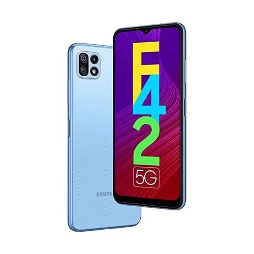 Samsung Galaxy F42 - 6.6 Inch Dual SIM Smartphone 6 GB RAM 128 GB Storage Aqua Blue 64 MP Camera 5000 mAh Battery 1 Year Warranty