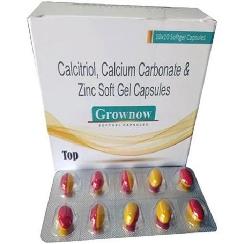 Calcitriol Calcium Carbonate And Zinc Soft Gel Capsules, Pack 10X10 Capsules General Medicines