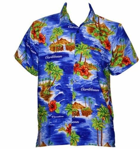 Half Sleeves Polyester Beach Wear Hawaiian Shirt Age Group: >19 at Best ...