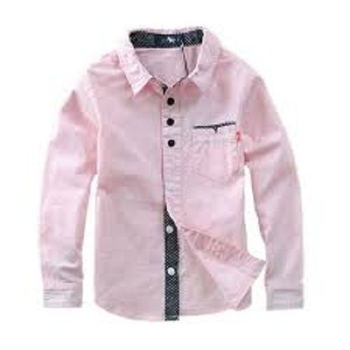 Kids Skin Friendly Elegant Look Comfortable Causal Wear Plain Cotton Pink Shirt Decoration Material: Ribbons