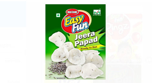  50 Gram Pack Salty Taste Food Grade Jeera Papad Ready To Eat Snack