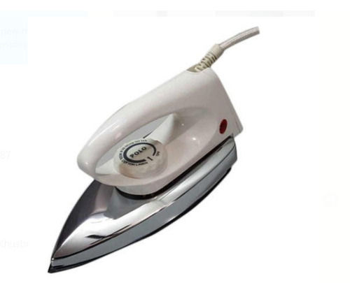 100 Watt White And Silver Polo Electric Iron With Stainless Steel Plate And Plastic Body Cord Length: 1  Meter (M)