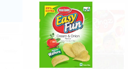 50 Gram Pack Salty Taste Food Grade Potato Wafers Ready To Eat Snack