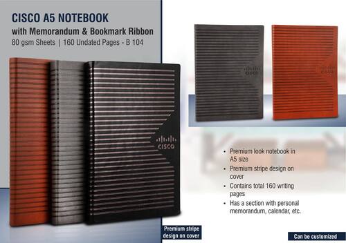 B104 a   Cisco A5 Notebook With Memorandum and Bookmark Ribbon