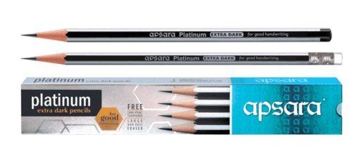 Silver Best Wooded Extra Dark Black Smooth And Readable Apsara Platinum Pencil 