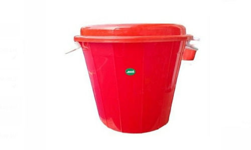  क्षमता 6 लीटर हल्का वजन और PVC प्लास्टिक लाल गोल डस्टबिन 