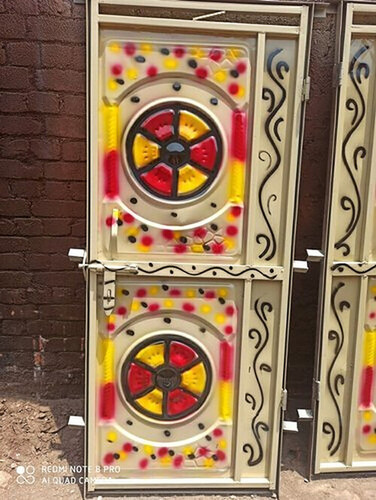 Decorative Iron Single Door For Residential - Height Upto 7 Feet, Rectangular Shape, Multi Color Finish | Application: Door Fittings, Single Door Type, 6mm Thickness