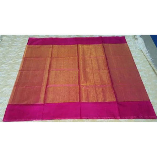 Art Silk Elegant And Stylish Look Ladies Party Wear Uppada Tissue Pink Colour Saree