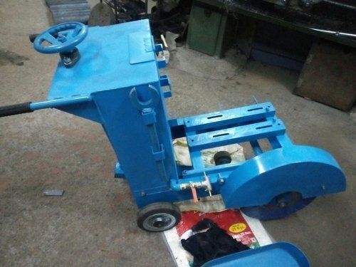 Blue Hassle Free Installation Color Coated Four Wheel Type Concrete Groove Cutting Machine