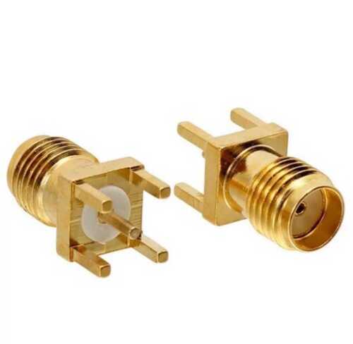 Sma Female Straight Pcb Mount, Gold Plated, 18 Ghz Frequency