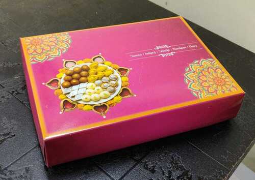 1 Kilogram Capacity Rectangular Cardboard Body Printed Sweet Packaging Pink Box