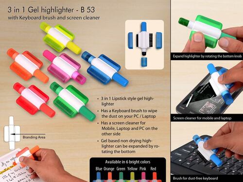 B53 A Gel Highlighter With Keyboard Brush And Screen Cleaner