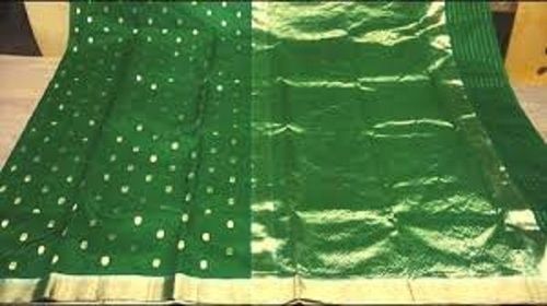 Comfortable Green Printed Designer Stylish Women Chanderi Sarees For Party Wear