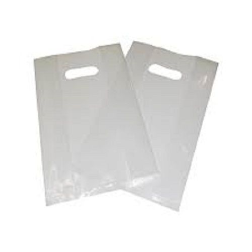 White Heat Stamping Transparent Plastic Carry Bag For House Hold And Shopping