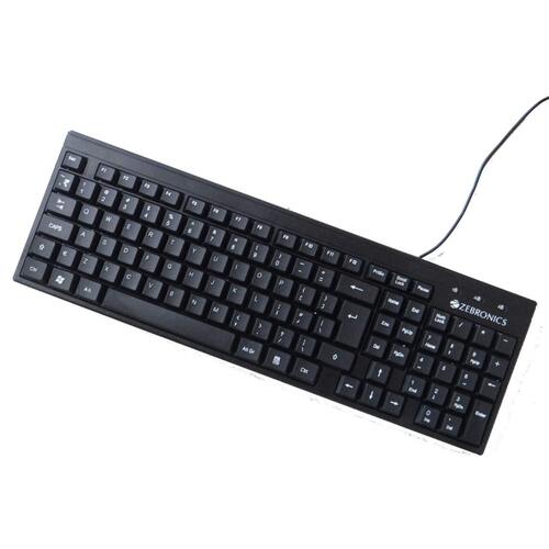 USB Black Colour Zebronics Wired Keyboard For Computer