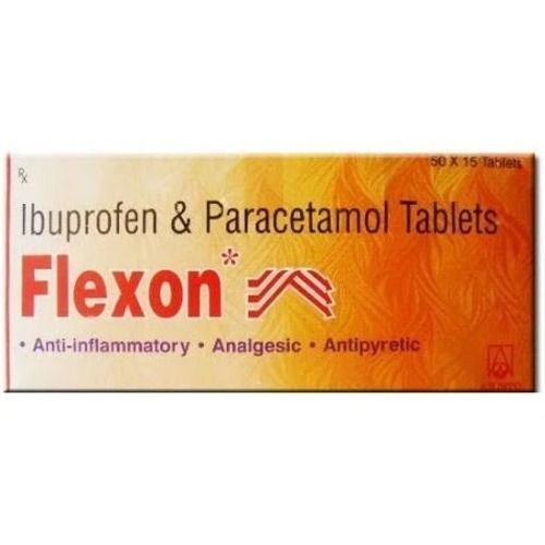 Flexon Ibuprofen And Paracetamol Tablets For Anti-Inflammatory, Pack Of 50x15 Blister