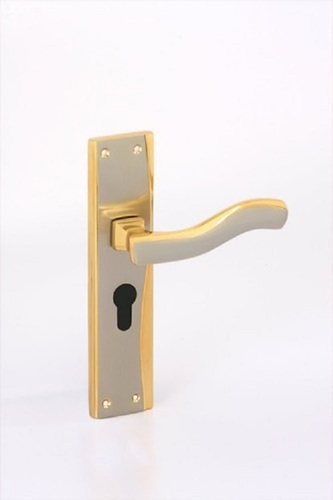 Golden And Silver Rust Proof 8 Inch Stainless Steel Exterior And Interior Door Lock - Stainless Steel, 8"x15.1"x21.9", Golden Color | Automatic Locking, Keys Included, Elegant Design