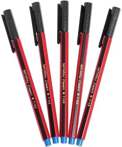 Red And Black Smudge-Free Plastic Blue-Ink Nataraj Classic Ball Point Pen