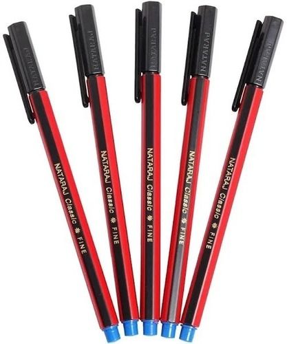 Red And Black Smudge-Free Plastic Blue-Ink Nataraj Classic Ball Point Pen For Bold Writing, 2G Weight Shellac Ink