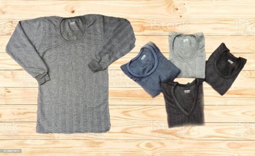 पुरुषों के लिए ग्रे सिंपल और स्टाइलिश लुक वाली सांस लेने योग्य त्वचा के अनुकूल शिकन मुक्त गोल ग्रे ऊनी थर्मल इनर वियर