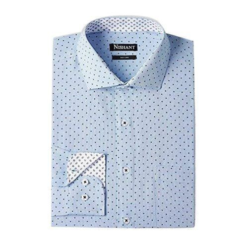 Stylish Attractive And Perfect Fit Premium Grade Men'S Cotton Printed Blue Shirt  Collar Style: Straight