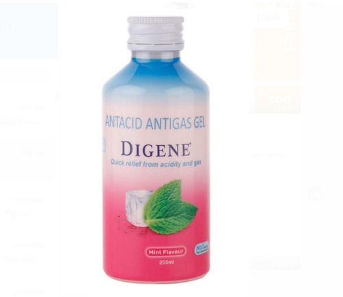 Quick Relief From Acidity And Gas, For Mint Flavor 200 Ml Antacid Antigas Gel Digene  Chemical Drug