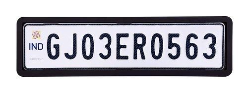 Black And White Plastic High Functionality Compact Design Rectangular Dies Number Plate 