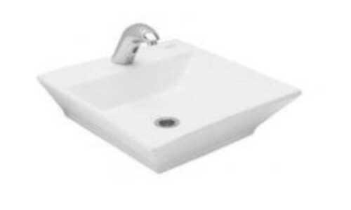 White Wall Mounted Ceramic Square Wash Basin 