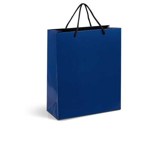 Blue Eco-Friendly And Lightweight Paper Material Easy-To-Carry Shopping Carrying Bag