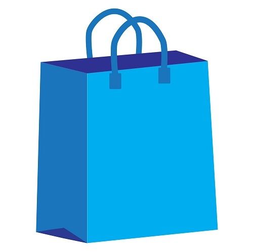 Sky Blue Eco-Friendly And Lightweight Paper Material Fashionable Shopping Carrying Bag