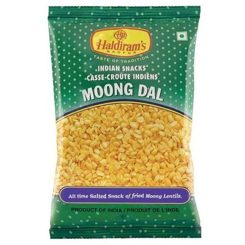 40 Gram Salty And Smooth Texture Fried Haldiram Moong Dal Namkeen Carbohydrate: 2.3 Percentage ( % )