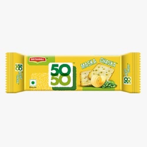 Pack Of 50 Gram Crispy And Crunchy Britannia 50 50 Maska Chaska Biscuit 