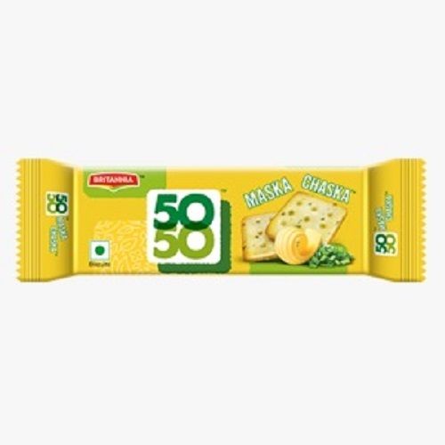 Pack Of 50 Gram Crispy And Crunchy Britannia 50 50 Maska Chaska Biscuit  Fat Content (%): 5 Percentage ( % )