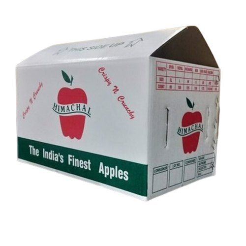 Paper Printed White And Green Rectangular Shape Triple Wall 7Ply Eco Friendly Easy To Use Corrugated Apple Carton Box