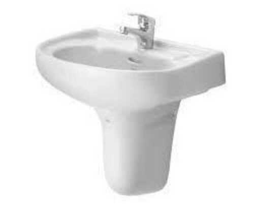 Wall Mounted White Ceramic Wash Basin For Home And Hotels