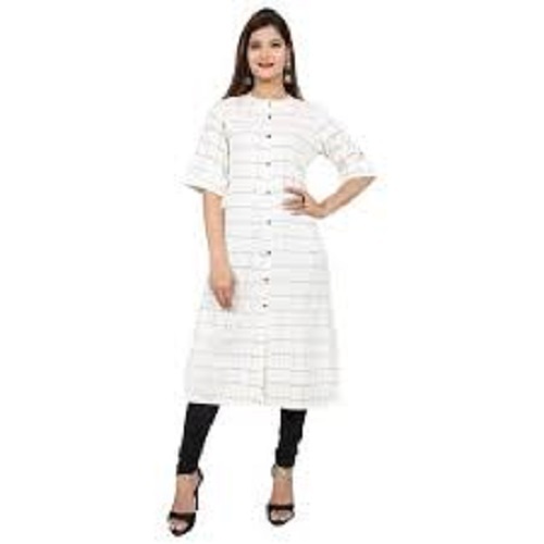 Breathable Comfortable 3/4th Sleeves Ladies Fancy Kurti